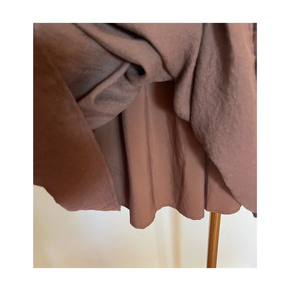 IVY CITY Chocolate Brown Girls Smocked Long Sleeve Dress Pockets Mock Neck 13/14